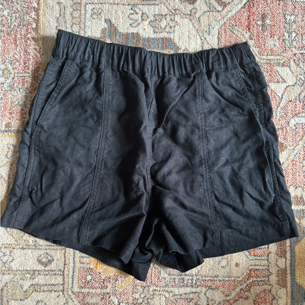 Madewell linen blend easy pull on shorts black